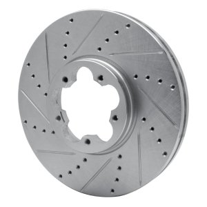 Ford Transit Brake Rotor (1) - Front Left - R1 Concepts - Drilled & Slotted - Silver - `14-`19